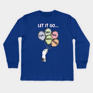 Let It Go Minimalist Therapy Balloon Design Kids Long Sleeve T-Shirt